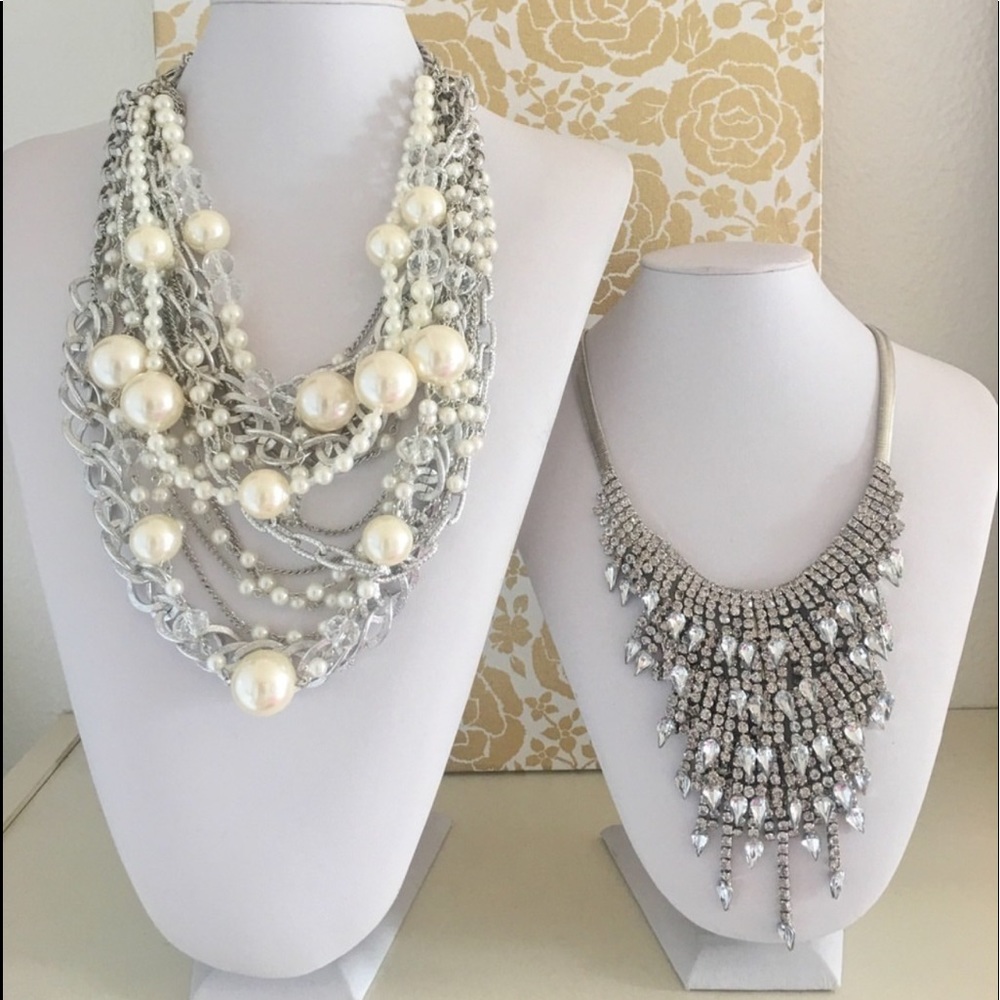 Cascading crystal statement necklaces N1149S